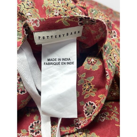 NEW Pottery Barn Greta Bhotah Red Paisley King Duvet Cover Linen Cotton Blend - Picture 3 of 5